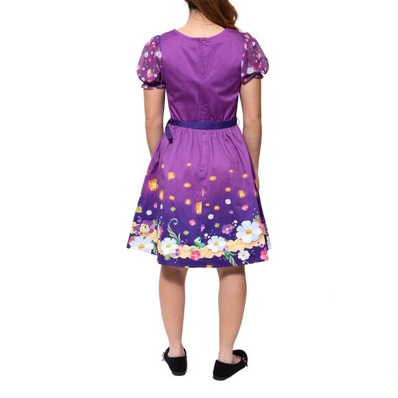 Loungefly Stich Peasant Style Disney Rapunzel Floral Allison Dress Size L - Picture 7 of 12
